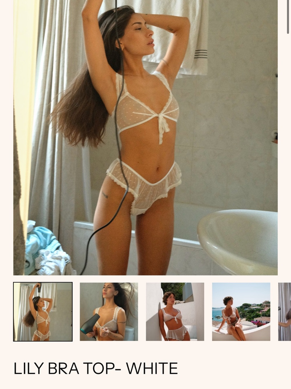 Sheer White Lace 3-Piece Bralette & Panty Set toru and naoko
